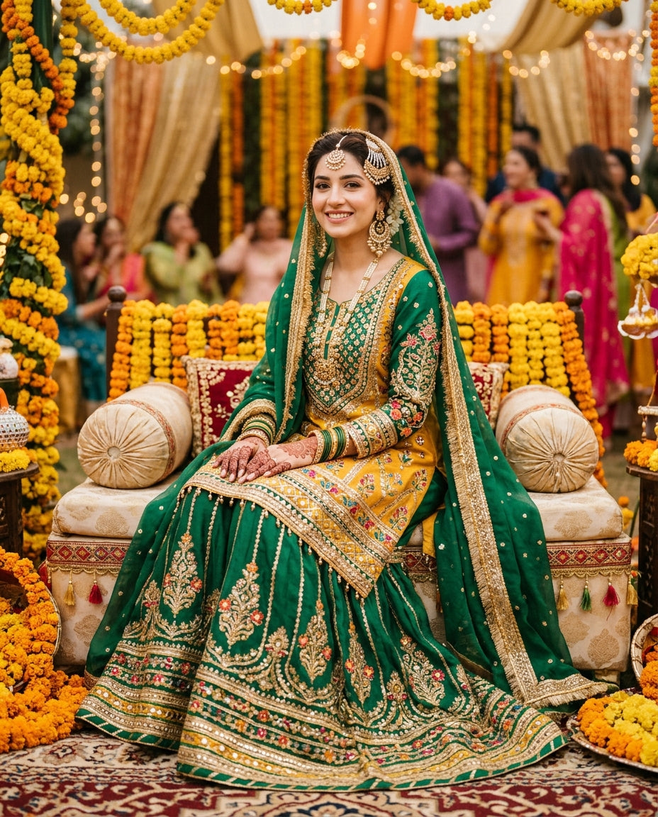 Mehndi Dress Ideas for Pakistani Brides